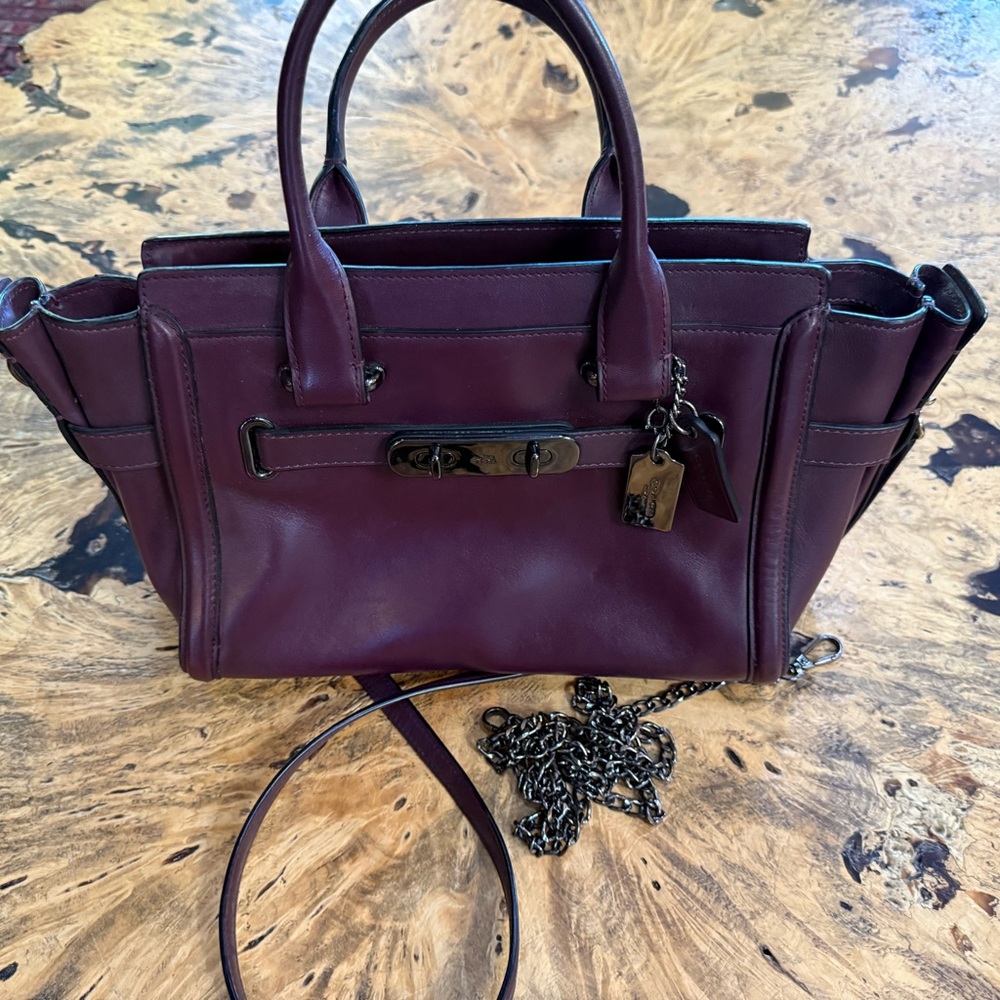 Coach Purple Leather Bag